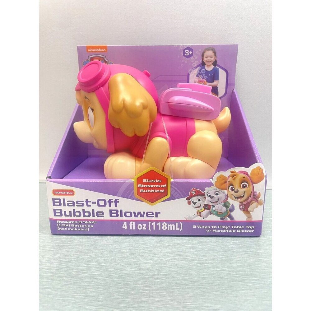 Paw Patrol Blast Off Bubble Blower Skye Nickelodeon Ages 3+ No-Spill - Picture 2 of 11